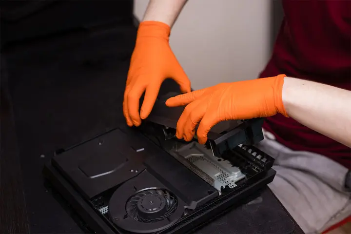 Game console and controller prepared for hardware inspection